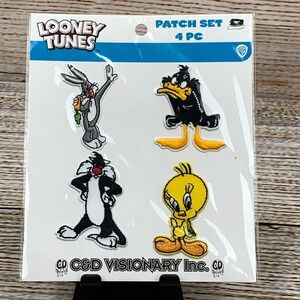 Looney Tunes Iron On Patches Bugs Bunny Daffy Duck Sylvester Tweety‎ 4 PC